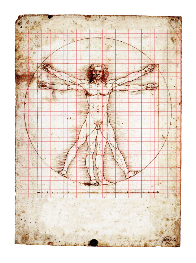 Leonardo da Vinci, da Vinci, Vitruv, Vitruvian, Mensch im Kreis, Mann im Kreis, Qadratur des Kreises, Goldener Schnitt, Kreiszahl Pi, Mona Lisa