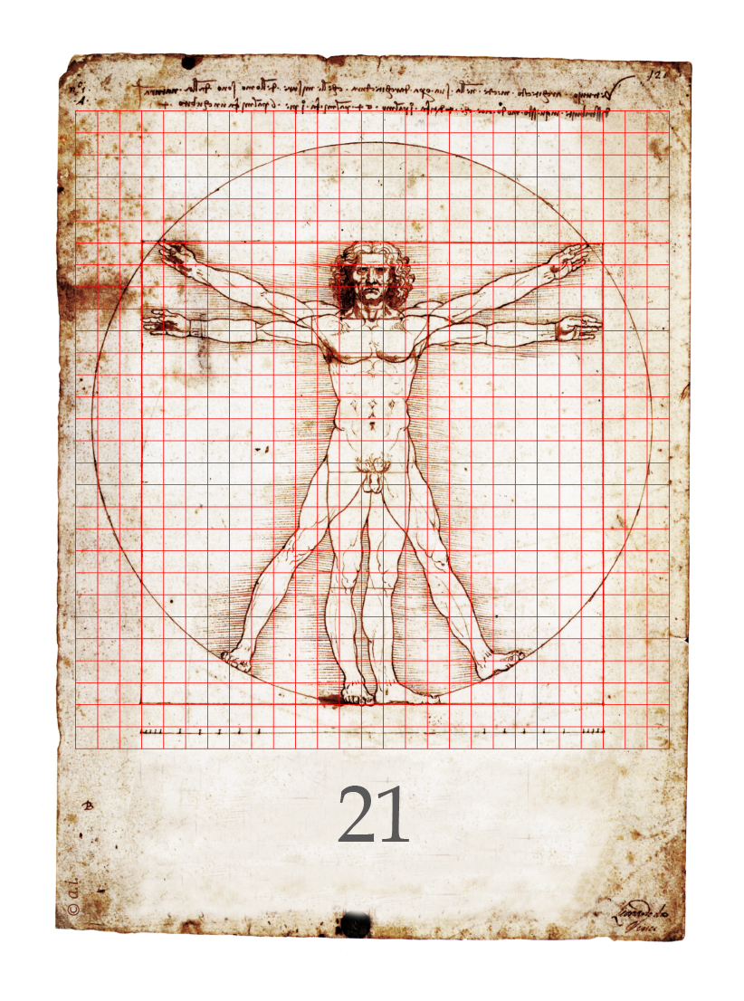 Leonardo da Vinci, da Vinci, Vitruv, Vitruvian, Mensch im Kreis, Mann im Kreis, Qadratur des Kreises, Goldener Schnitt, Kreiszahl Pi, Mona Lisa